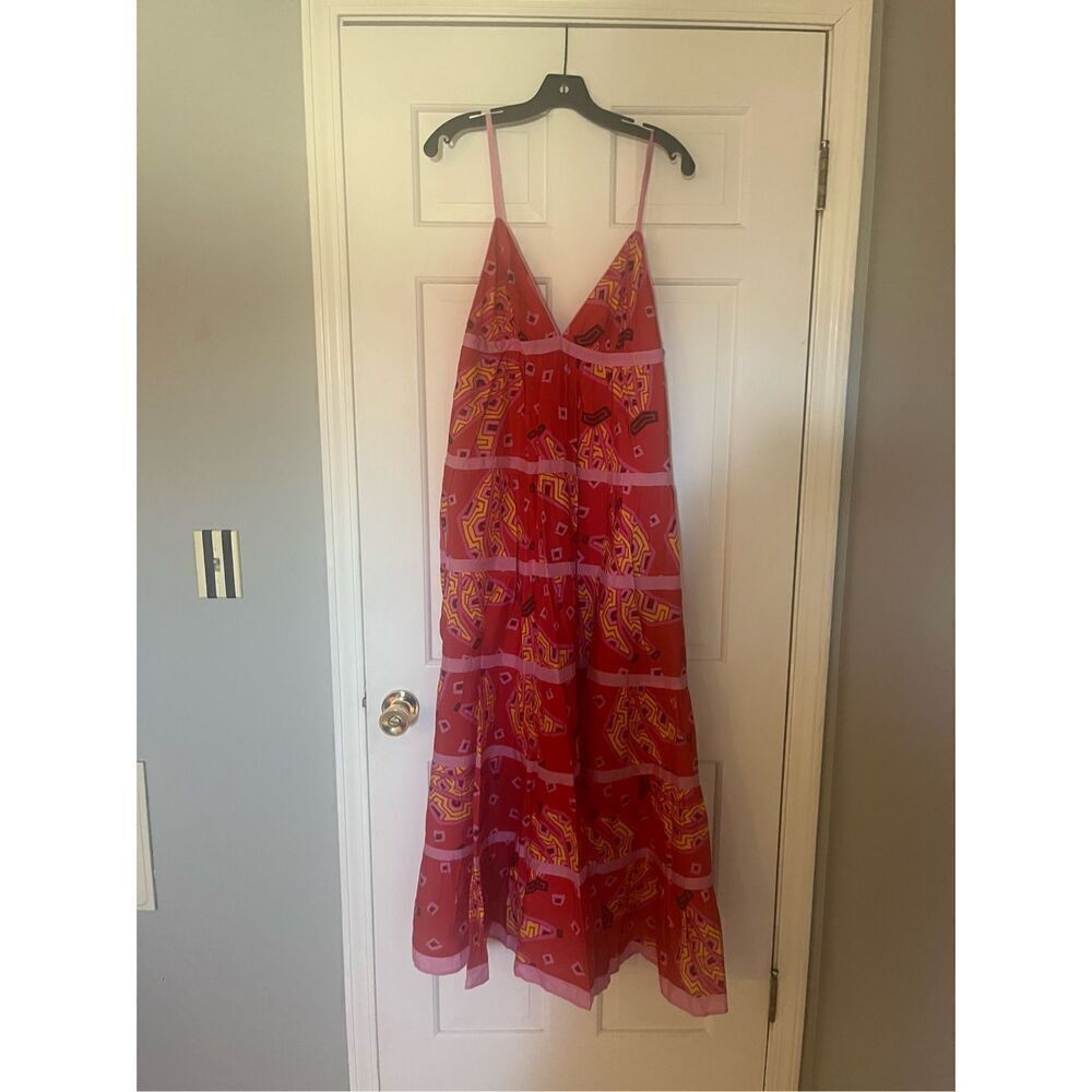 NWT FARM RIO RED TIKI BANANAS MAXI TIERED DRESS - Picture 10 of 11